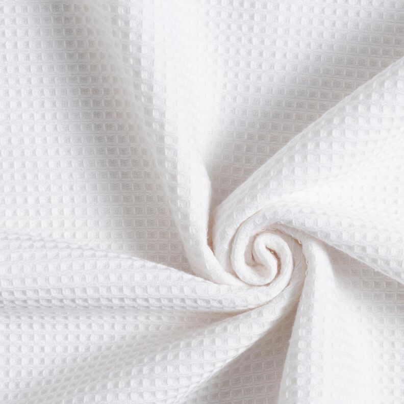 Towelling Fabric/Waffle Piqué Plain – white, image number 4