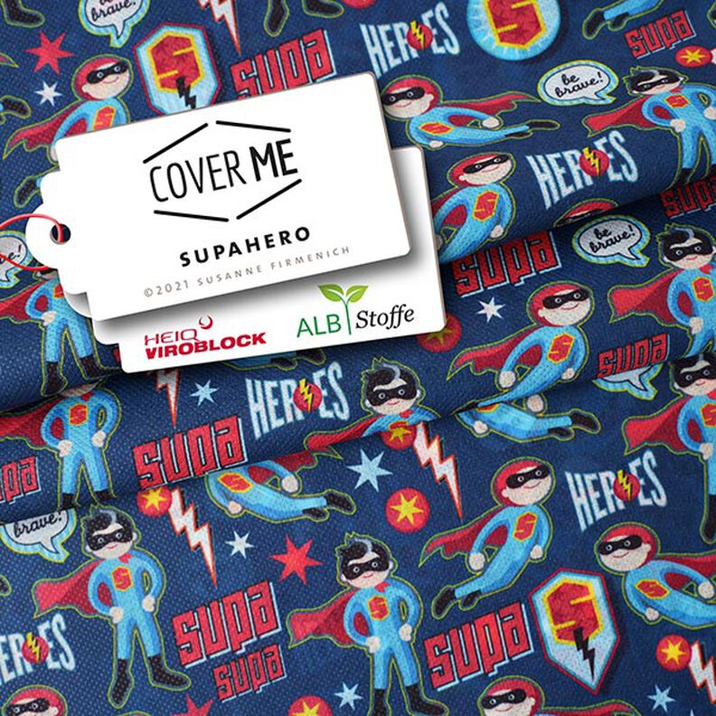 SHIELD CoverMe HEIQ Viroblock Supahero – navy blue | Albstoffe,  image number 1