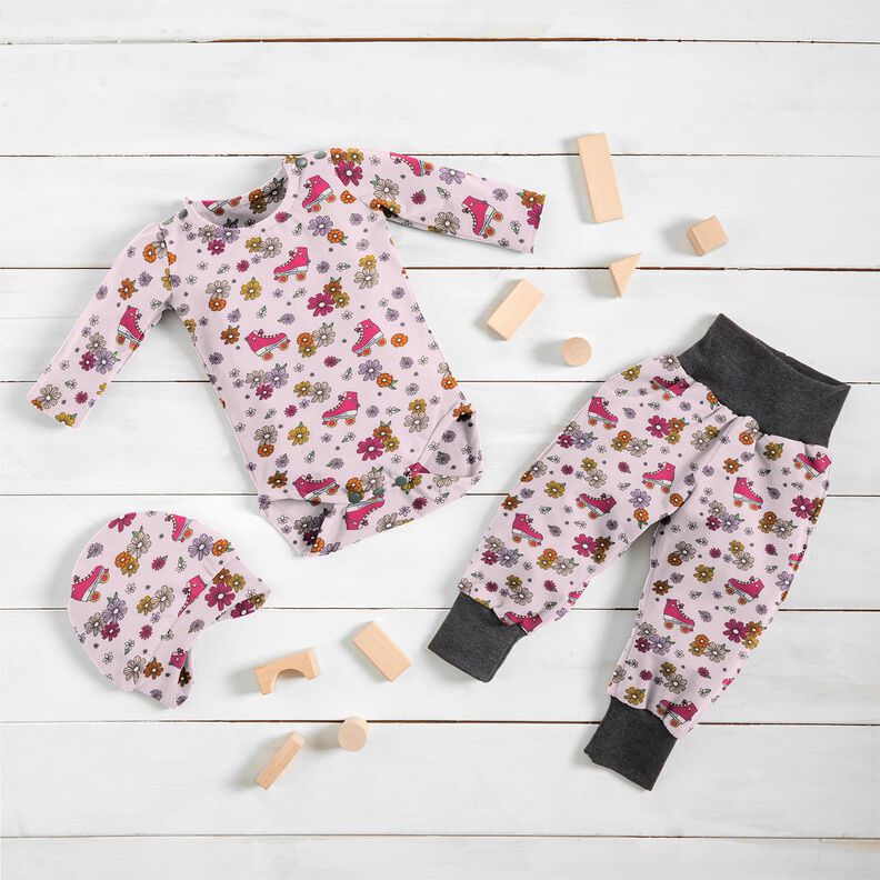 Cotton Jersey Retro roller skates – rosé,  image number 6