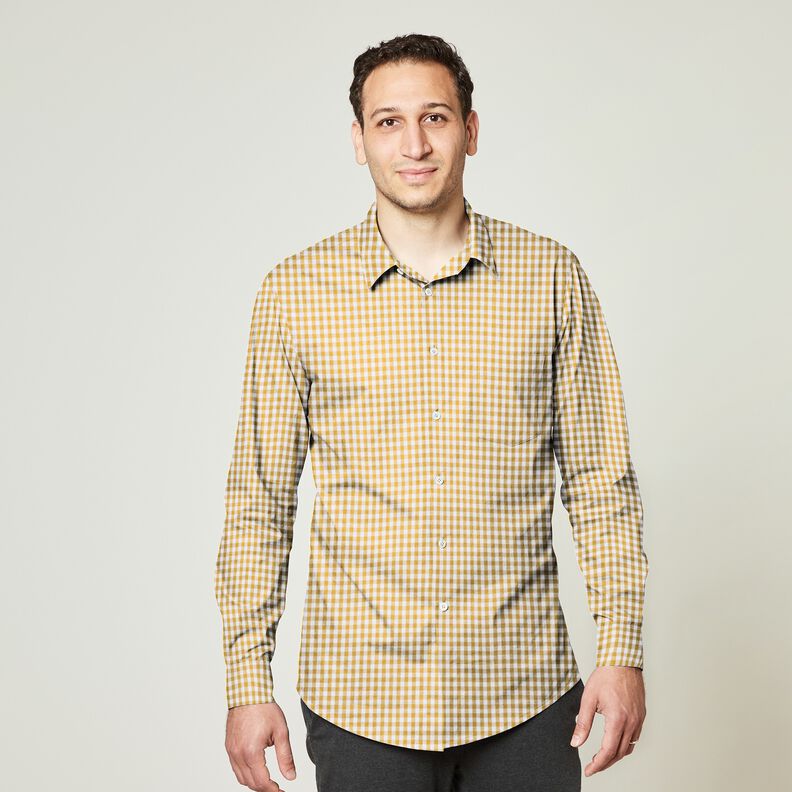 Cotton Vichy check 0,5 cm – mustard/white, image number 8