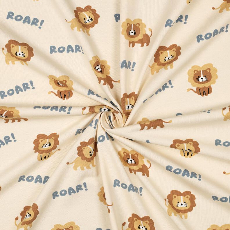 Cotton Jersey Lion | Poppy Fabrics – light beige/fawn,  image number 3