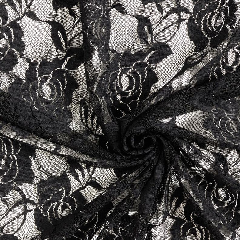 Soft Mesh Lace roses – black,  image number 3