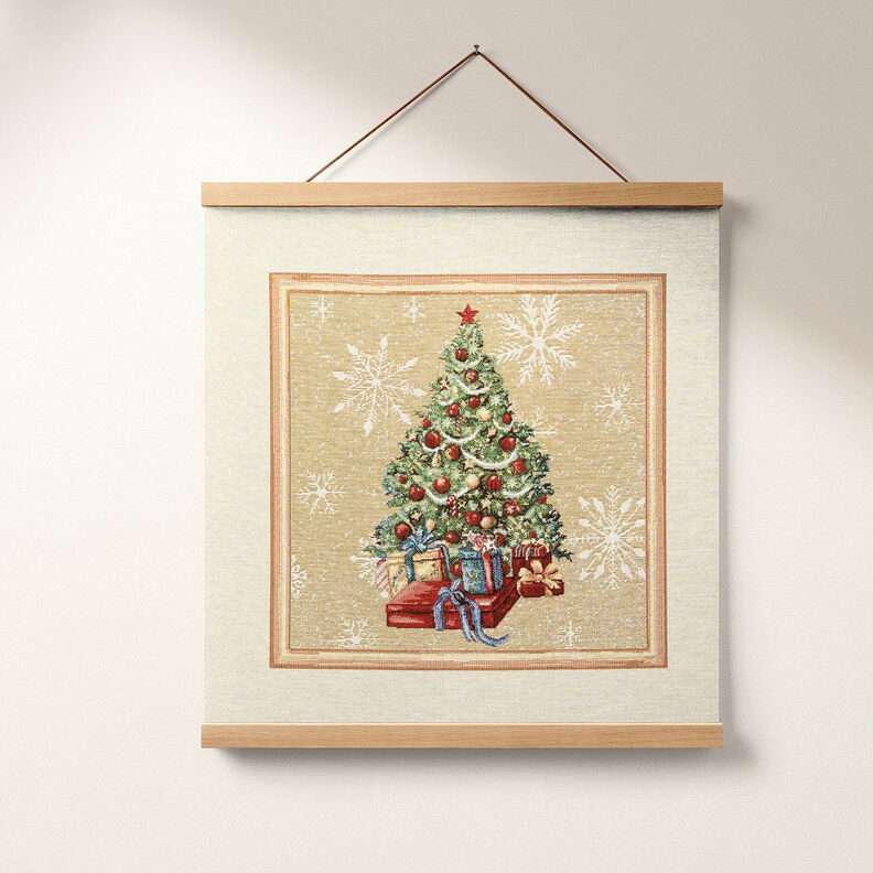 Decorative Panel Tapestry Fabric Fir Tree – carmine/light beige, image number 7