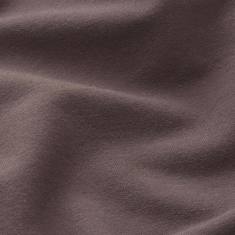 Light Cotton Sweatshirt Fabric Plain – dark brown,  image number 4