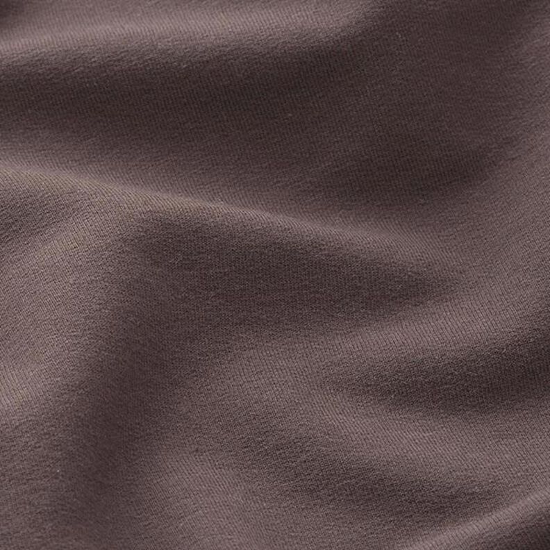 Light Cotton Sweatshirt Fabric Plain – dark brown,  image number 4