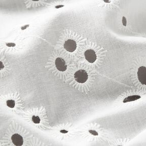 Broderie anglaise cotton fabric – white, 