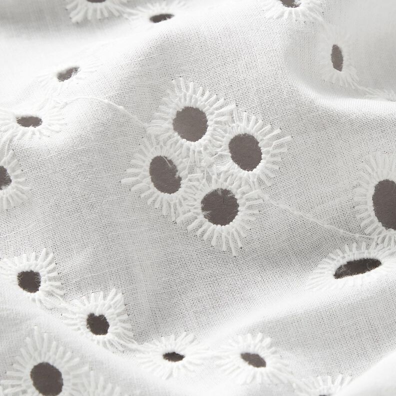 Broderie anglaise cotton fabric – white,  image number 2