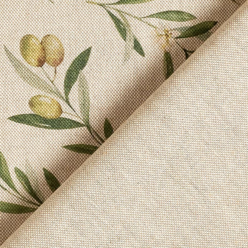 Decor Fabric Half Panama green olives – natural/pine,  image number 4