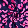 French Terry Jeans look neon leopard print – midnight blue/neon pink,  thumbnail number 3