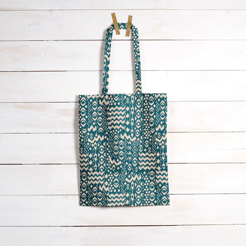 Decor Fabric Canvas ethnic – petrol/natural,  image number 8