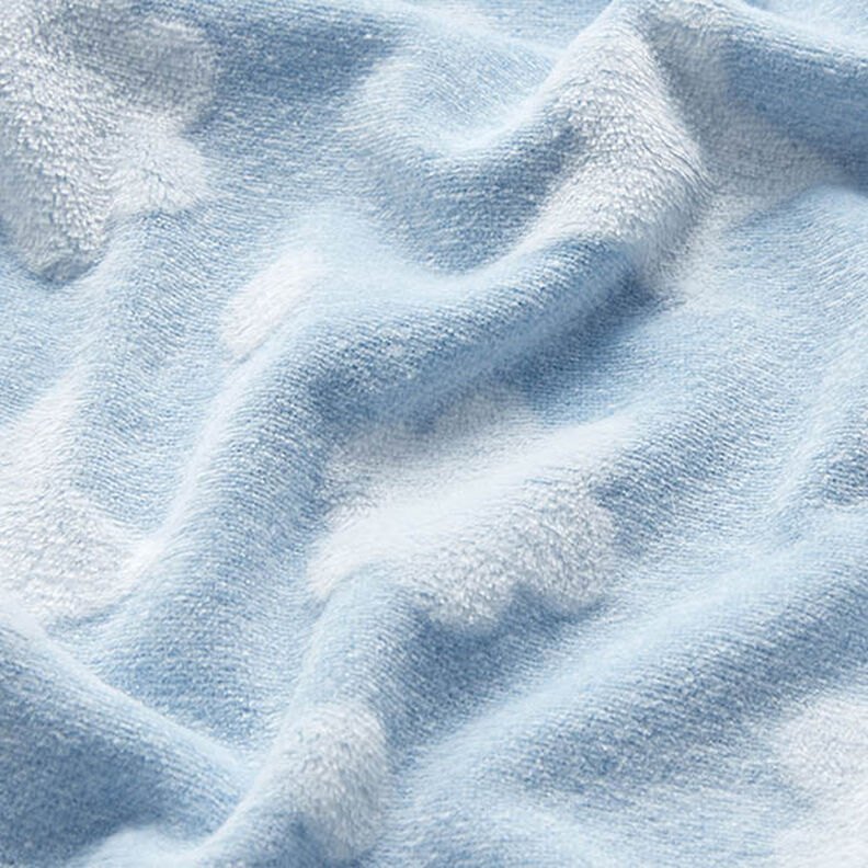 Cosy Fleece Stars and Flowers – light blue,  image number 2