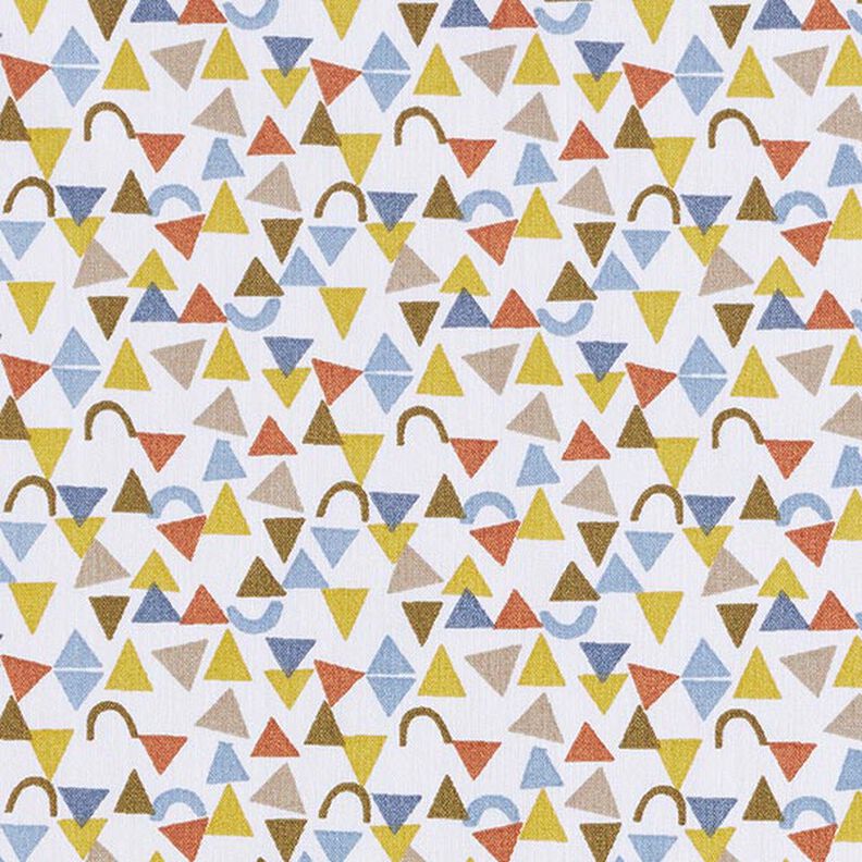 Cotton Cretonne Little Triangles – white/light brown,  image number 1