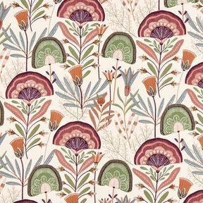 Decor Fabric Cotton Twill floral – offwhite/pine, 