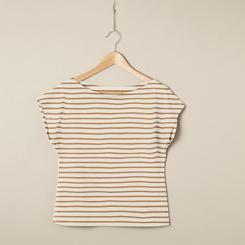 Narrow & Wide Stripes Cotton Jersey – cream/cinnamon,  image number 7