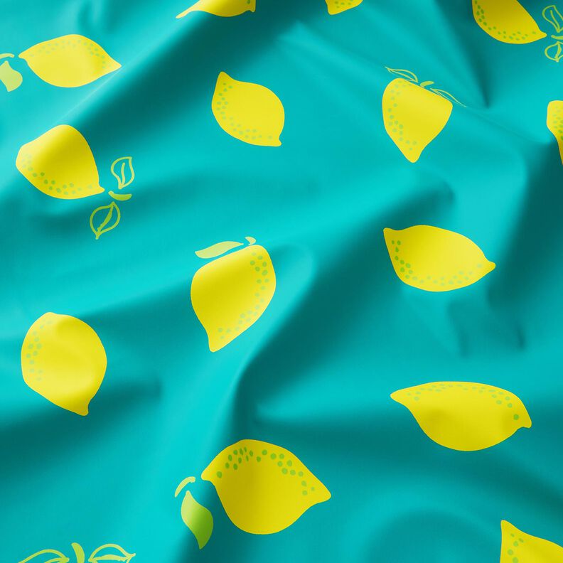Raincoat Fabric lemons – peppermint/lemon yellow,  image number 3