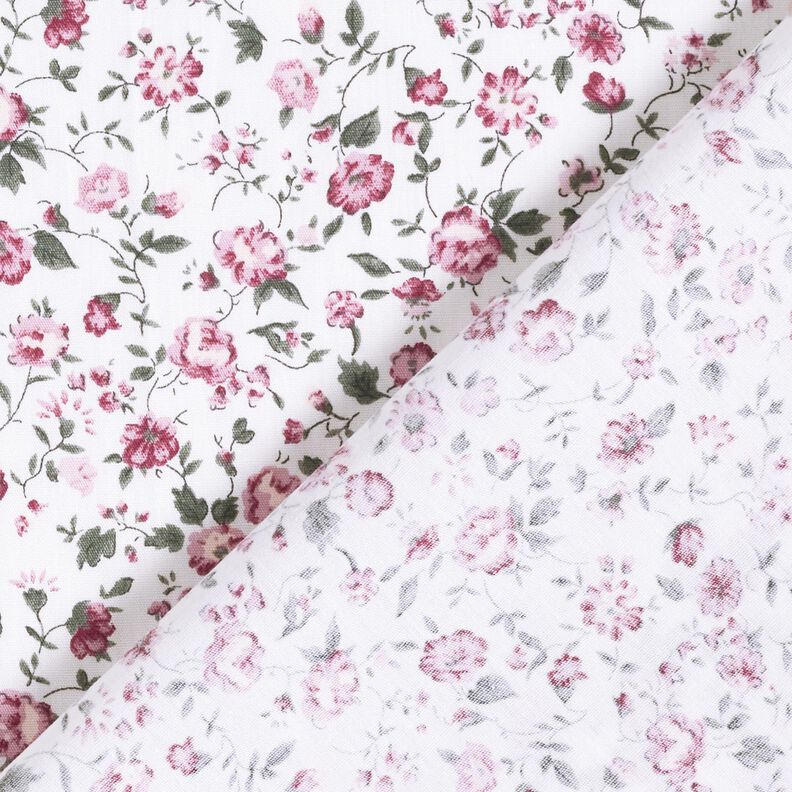 Delicate roses cotton poplin – white/hollyhock,  image number 4