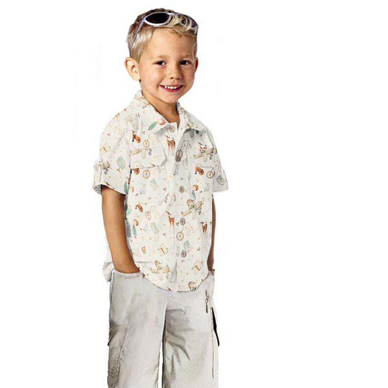 Cotton Poplin little explorer Digital Print – ivory,  image number 5