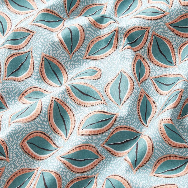 Cotton Cretonne artistic leaves – eucalyptus,  image number 2