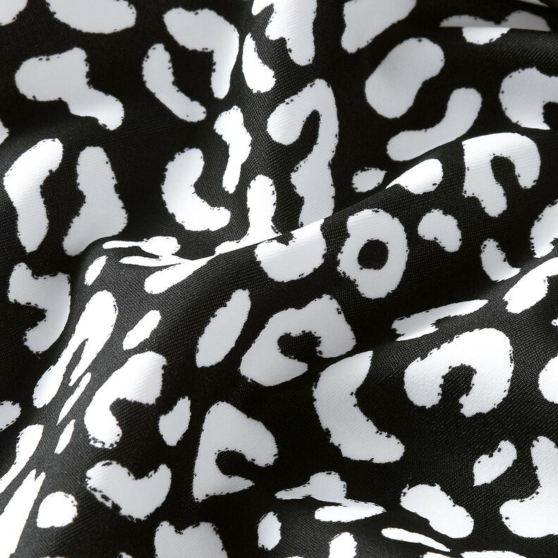 Swimsuit Fabric abstract leopard spots – blue-black/white,  image number 2