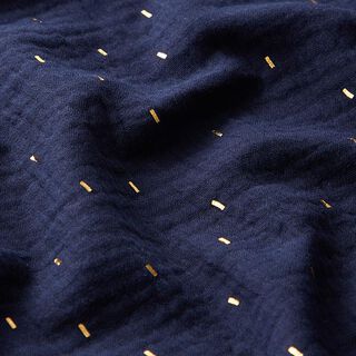 Muslin Foil Print Rectangle | by Poppy – navy blue, 