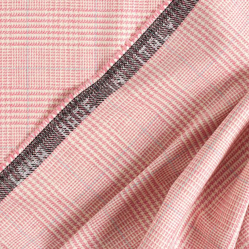 Glen Plaid Wool Fabric – pink,  image number 4
