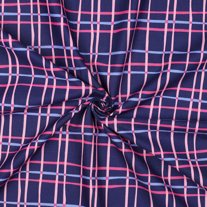 Cotton Poplin wavy check| Poppy Fabrics – indigo/pink,  image number 3
