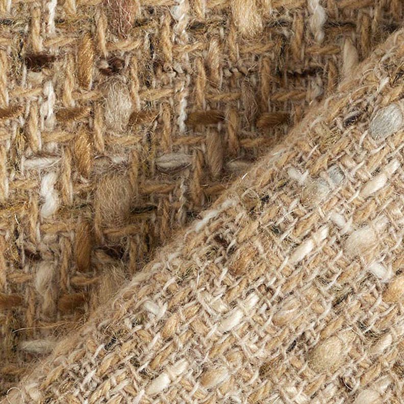 Mottled Pure New Wool Blend Coating Fabric – dark beige,  image number 6