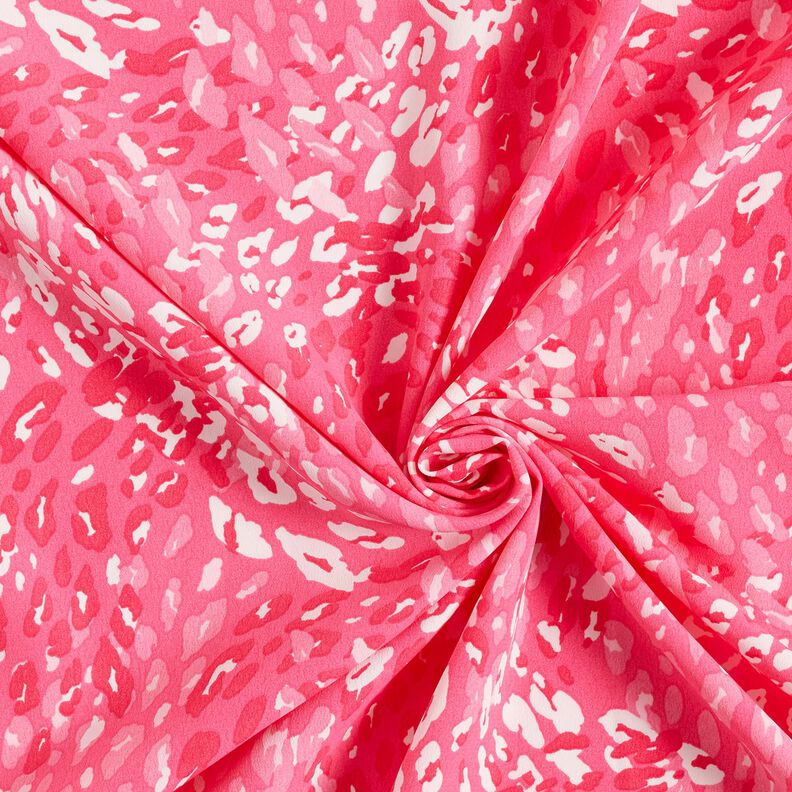 Crepe fabric abstract leopard pattern – intense pink,  image number 3