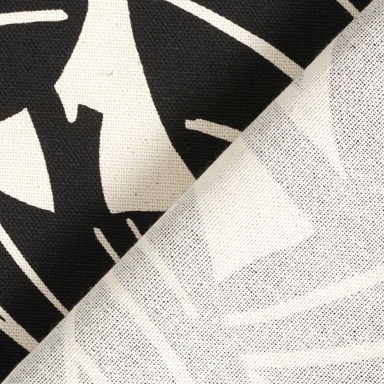 Decor Fabric Panama elegant leaves – black/natural, image number 4