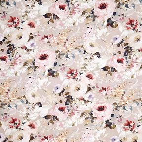 Half-Panama Decor Fabric Floris – beige/pink, 
