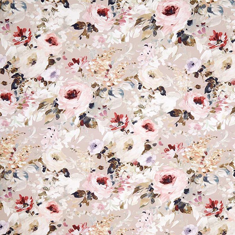 Half-Panama Decor Fabric Floris – beige/pink,  image number 1