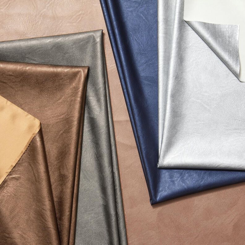 Stretch Imitation Leather Metallic – cinnamon,  image number 4
