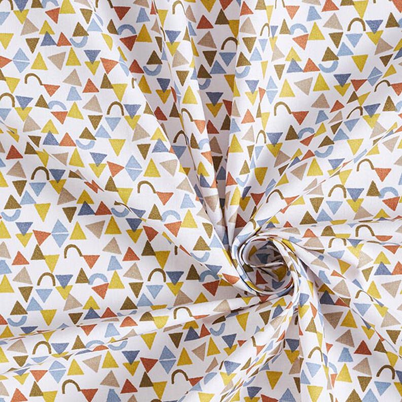 Cotton Cretonne Little Triangles – white/light brown,  image number 3