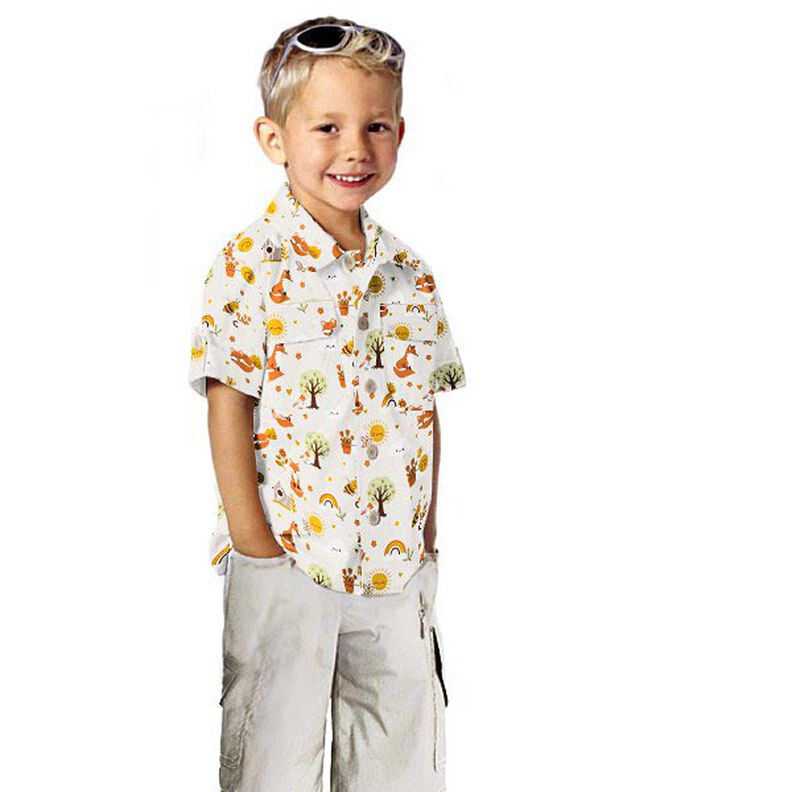 Cotton Poplin Fox in the garden – natural,  image number 5