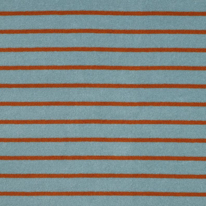 terry cloth jersey Stripes | Poppy Fabrics – dove blue/copper,  image number 1