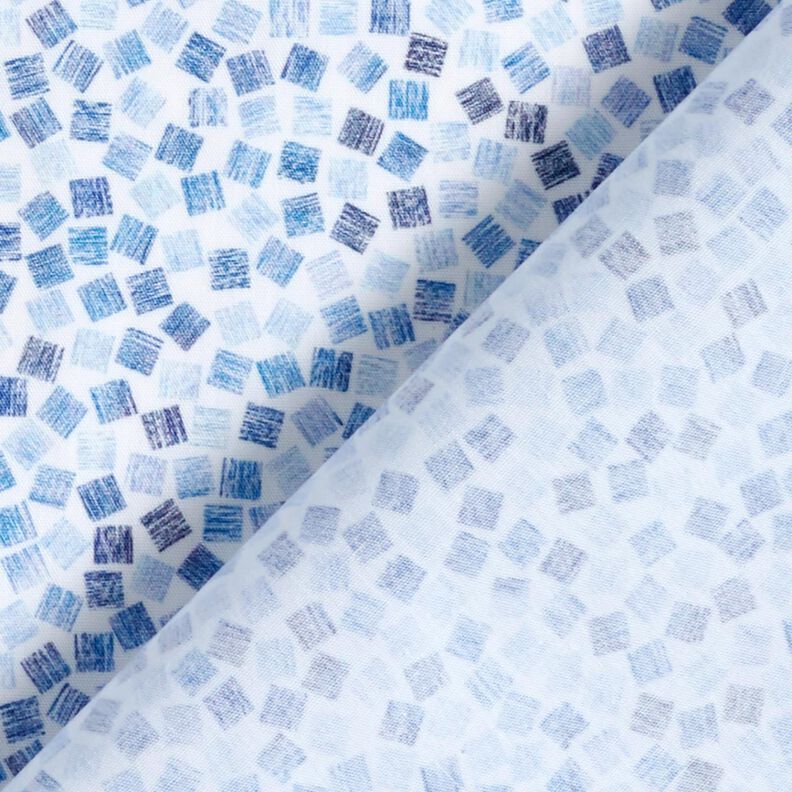 Poplin abstract cubes – white/royal blue,  image number 4