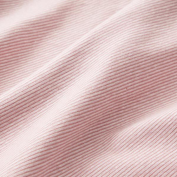 Tubular cuff fabric narrow stripes – dusky pink/offwhite,  image number 2