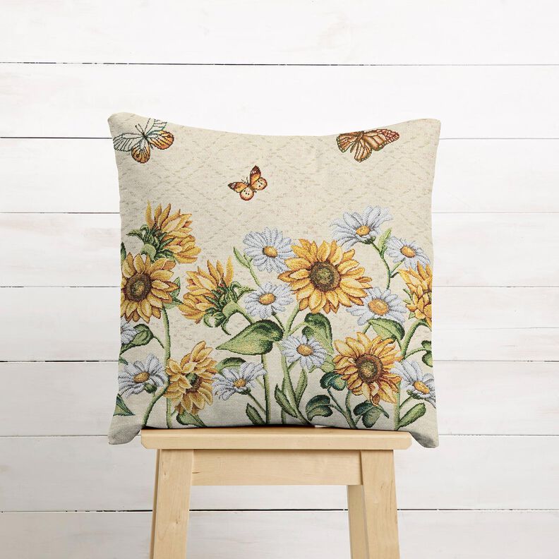 Decorative Panel Tapestry Fabric Sunflowers – light beige/sunglow, image number 6