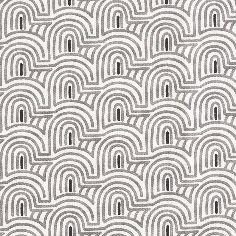 Decor Fabric Half Panama minimalist arches – white/grey, image number 1