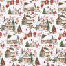Decor Fabric Canvas wintery village – white/dark red,  thumbnail number 1