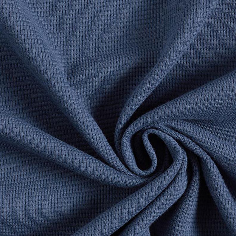 Mini Cotton waffle jersey Plain – denim blue,  image number 1