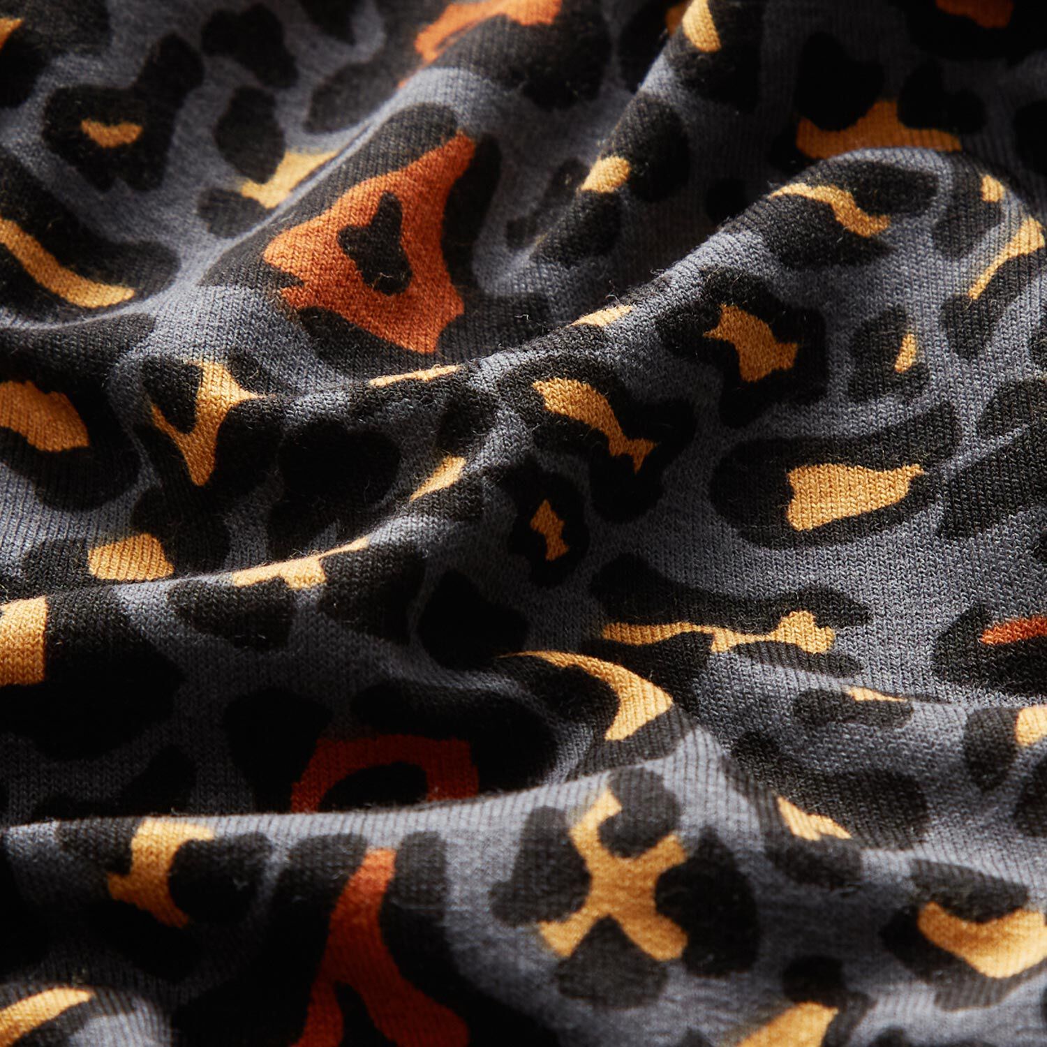 Viscose Jersey Leopard Print slate grey curry yellow Perfect for Tops
