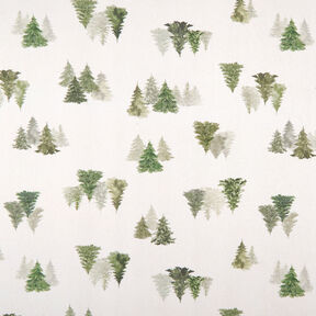 Decor Fabric Half Panama elegant fir trees – natural/pine, 