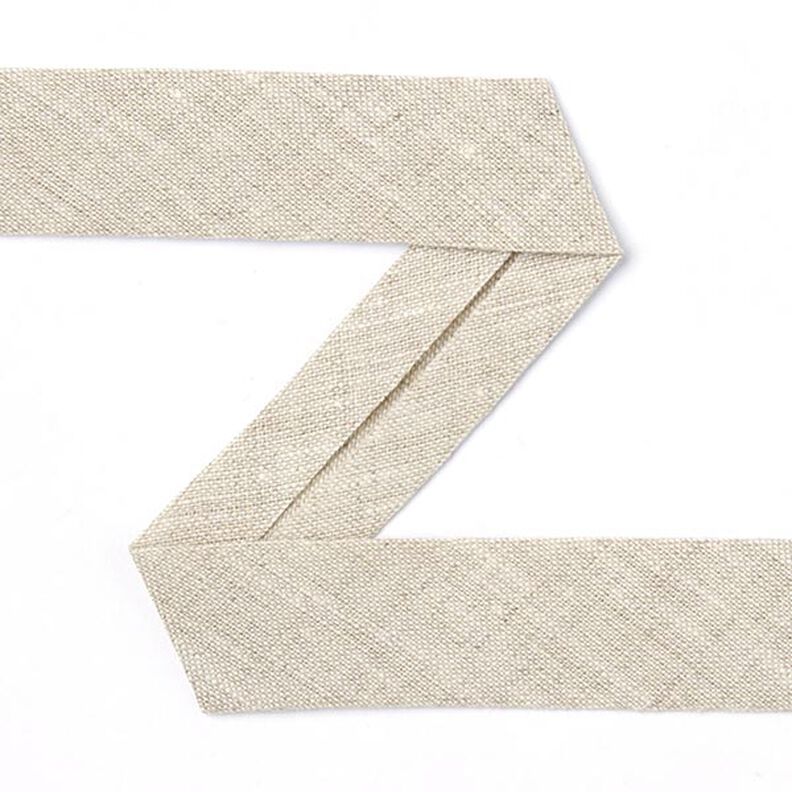 Linen Bias Tape [20 mm] - beige,  image number 1
