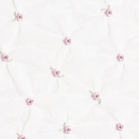 Soft Mesh embroidered flowers – white/rosé, 