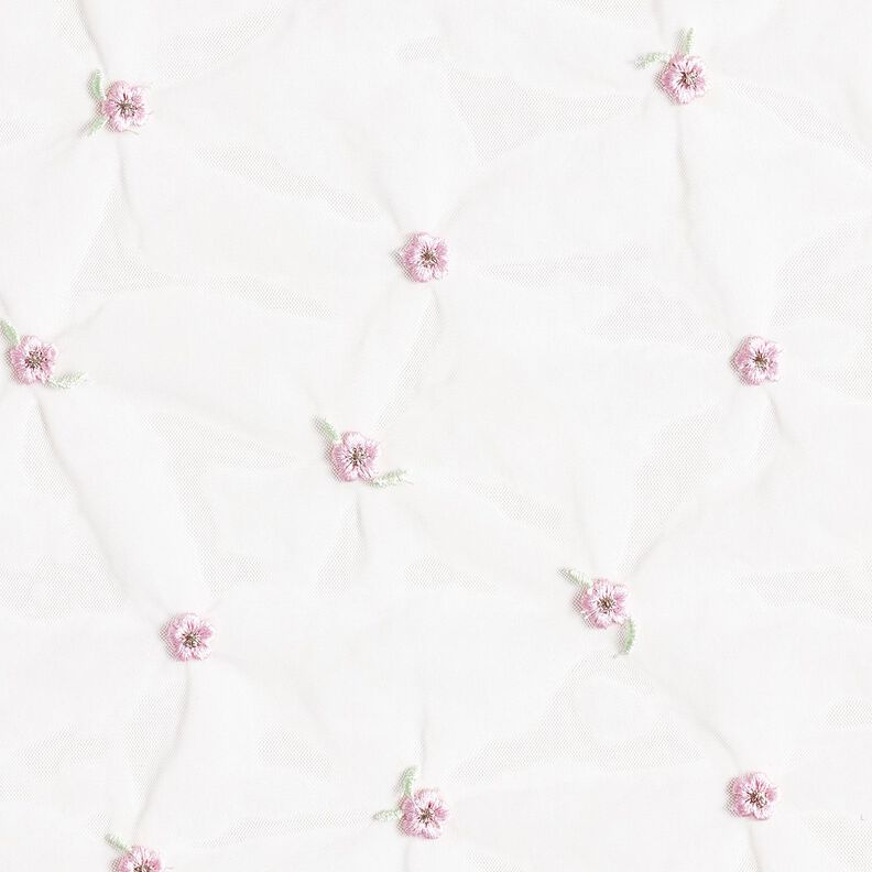 Soft Mesh embroidered flowers – white/rosé, image number 1