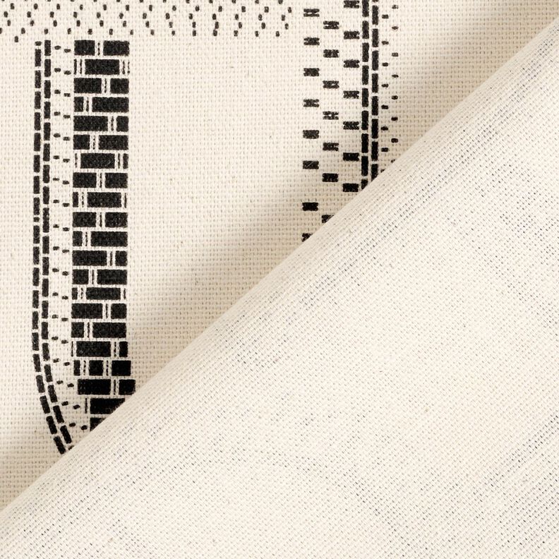 Decor Fabric Half Panama artistic lines – natural/black, image number 4