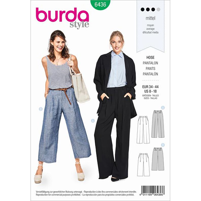 Trousers | Culottes, Burda 6436 | 34 - 44,  image number 1
