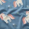Cotton Jersey Sweet Glitter Unicorns – blue grey,  thumbnail number 2