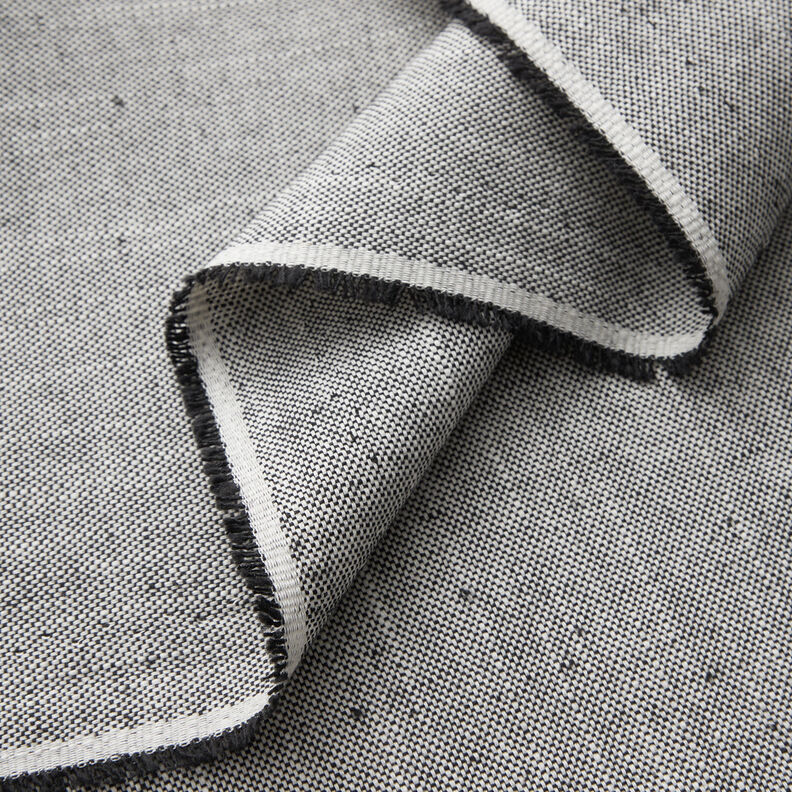 Decor Fabric Half Panama Subtle Texture – black/light beige,  image number 3